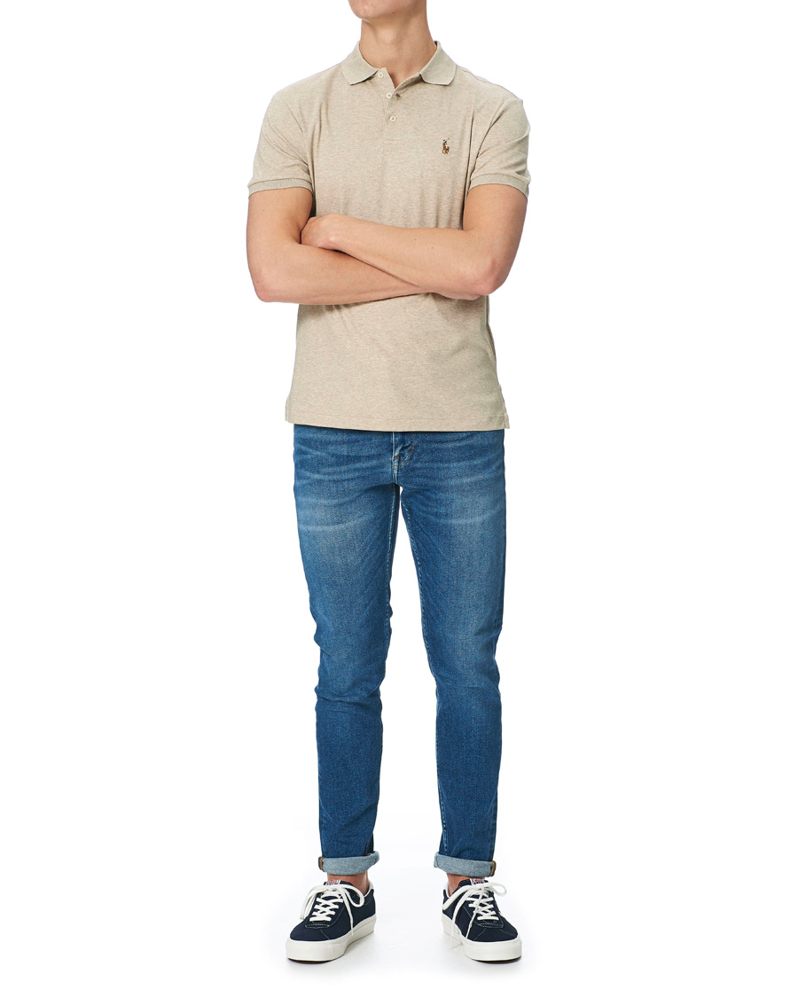 Herr | Pikéer | Polo Ralph Lauren | Luxury Pima Cotton Polo Tuscan Beige Heather