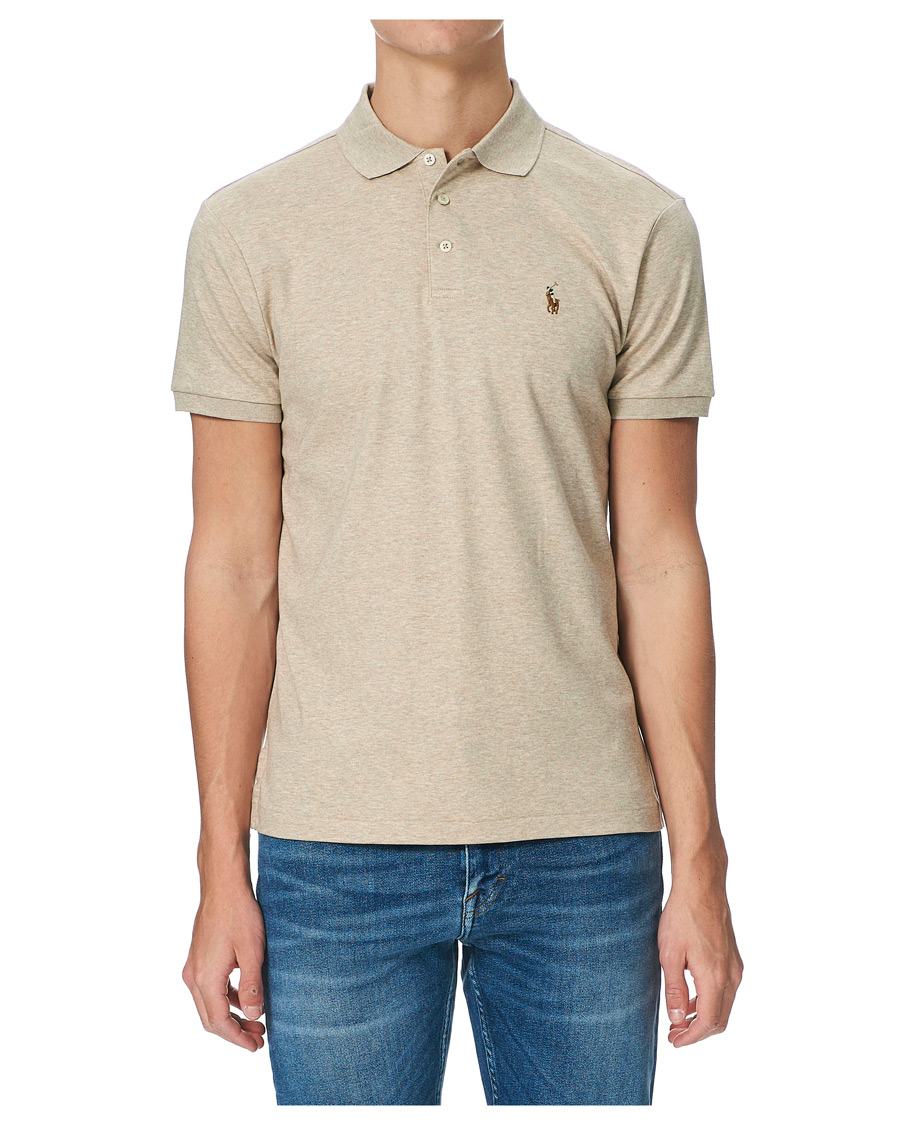 Herr | Pikéer | Polo Ralph Lauren | Luxury Pima Cotton Polo Tuscan Beige Heather
