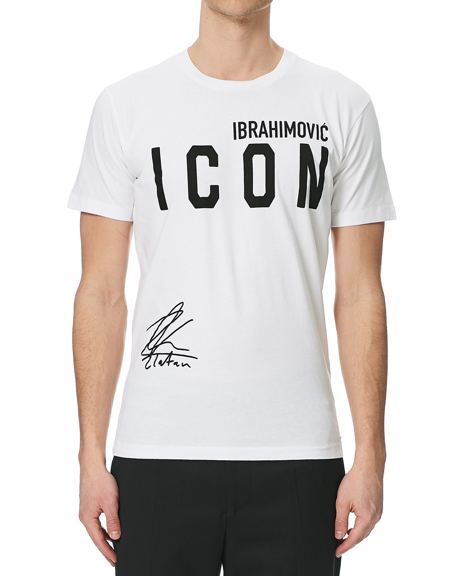 Herr | T-Shirts | Dsquared2 | X Ibrahimovic Icon Sign Crew Neck Tee White