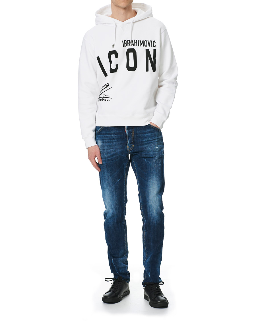 Herr | Tröjor | Dsquared2 | X Ibrahimovic Icon Sign Hoodie White