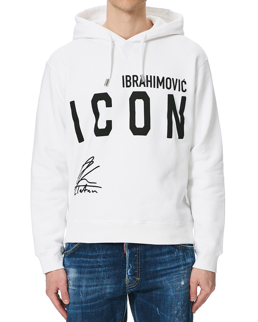 Herr | Tröjor | Dsquared2 | X Ibrahimovic Icon Sign Hoodie White