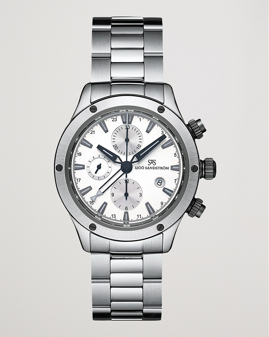 Herr | Sjöö Sandström UTC Extreme 44,2mm White and Stainless Steel | Sjöö Sandström | UTC Extreme 44,2mm White and Stainless Steel