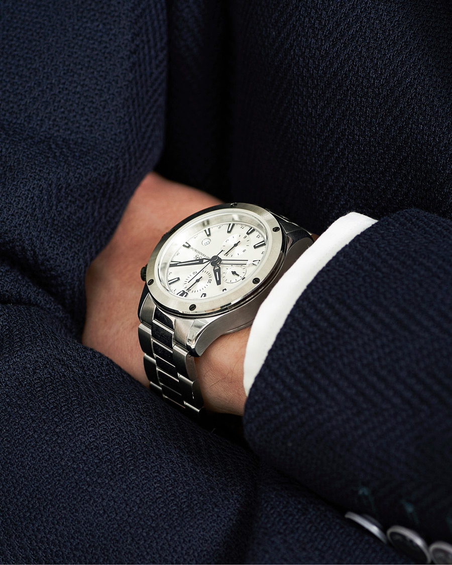 Herr | Sjöö Sandström UTC Extreme 44,2mm White and Stainless Steel | Sjöö Sandström | UTC Extreme 44,2mm White and Stainless Steel