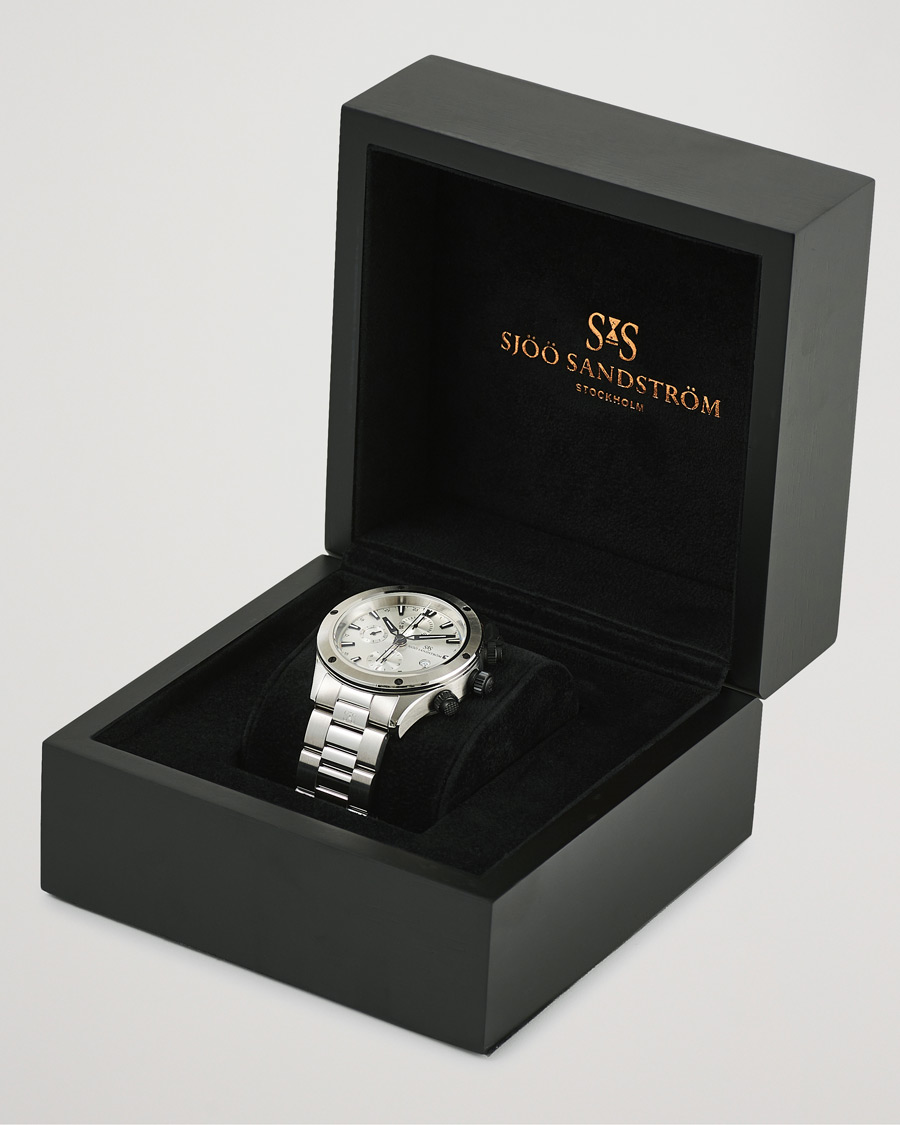 Herr | Sjöö Sandström UTC Extreme 44,2mm White and Stainless Steel | Sjöö Sandström | UTC Extreme 44,2mm White and Stainless Steel