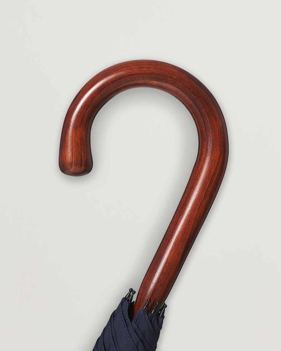 Herr | Paraplyer | Fox Umbrellas | Polished Cherrywood Solid Umbrella Navy