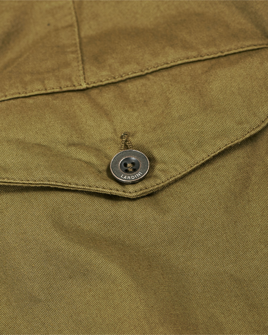 Herr | Byxor | Lardini | Luxor Double Pleated Cotton Trousers Military Green
