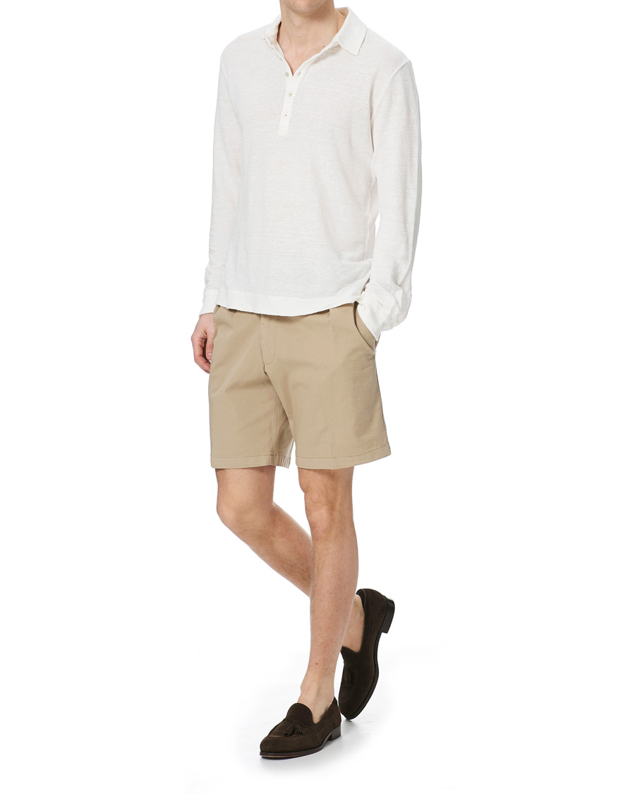 Herr | Shorts | Lardini | Double Pleated Cotton Shorts Beige