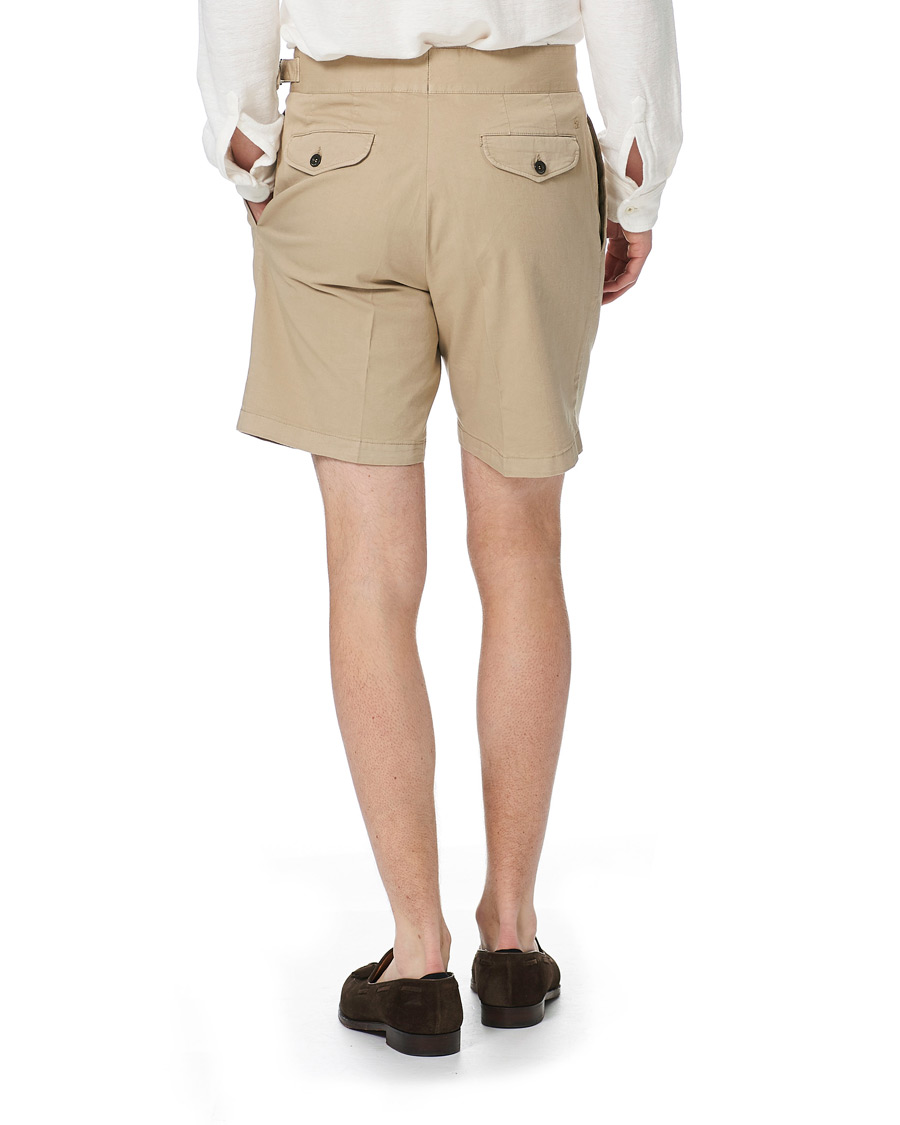 Herr | Shorts | Lardini | Double Pleated Cotton Shorts Beige