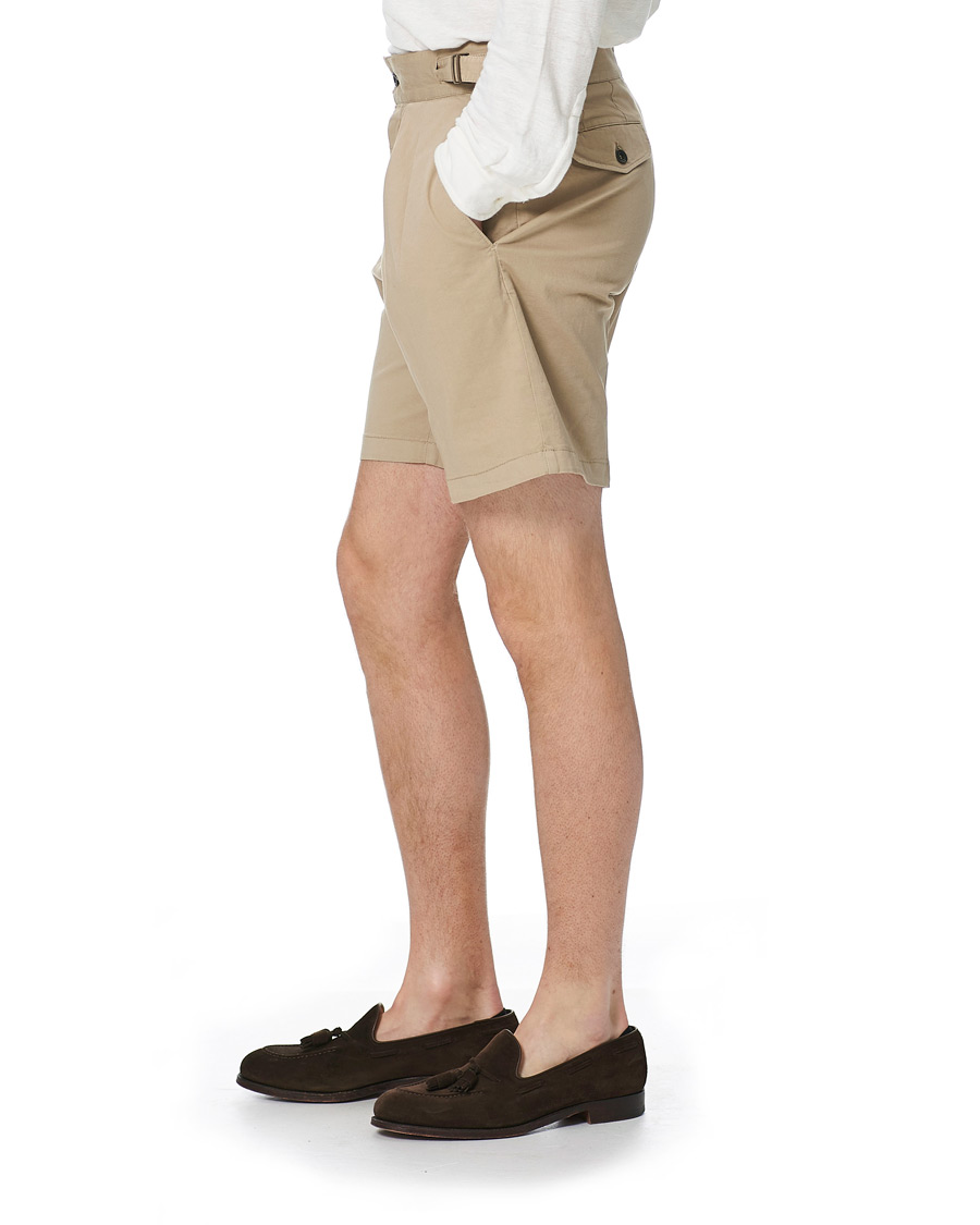 Herr | Shorts | Lardini | Double Pleated Cotton Shorts Beige