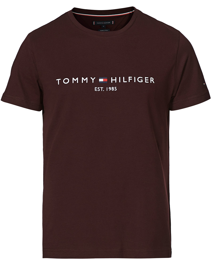 Herr | T-Shirts | Tommy Hilfiger | Logo Crew Neck Tee Deep Burgundy