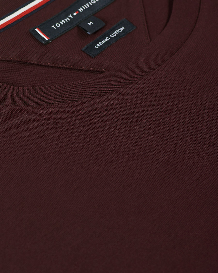 Herr | T-Shirts | Tommy Hilfiger | Logo Crew Neck Tee Deep Burgundy