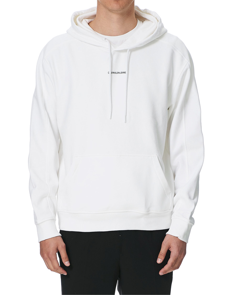 Herr | Tröjor | Calvin Klein Jeans | Micro Branding Hoodie Bright White