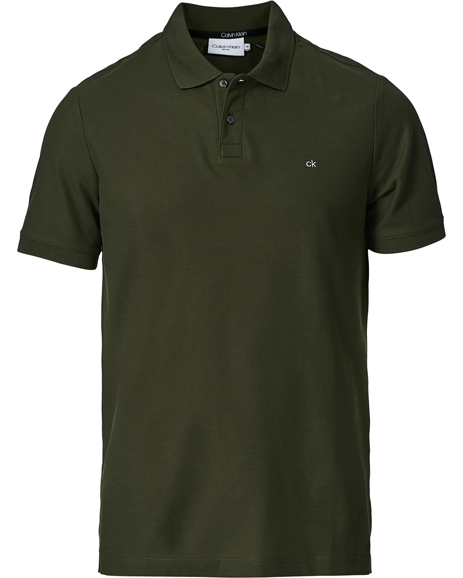 Herr | Pikéer | Calvin Klein | Slim Fit Refined Polo Dark Olive