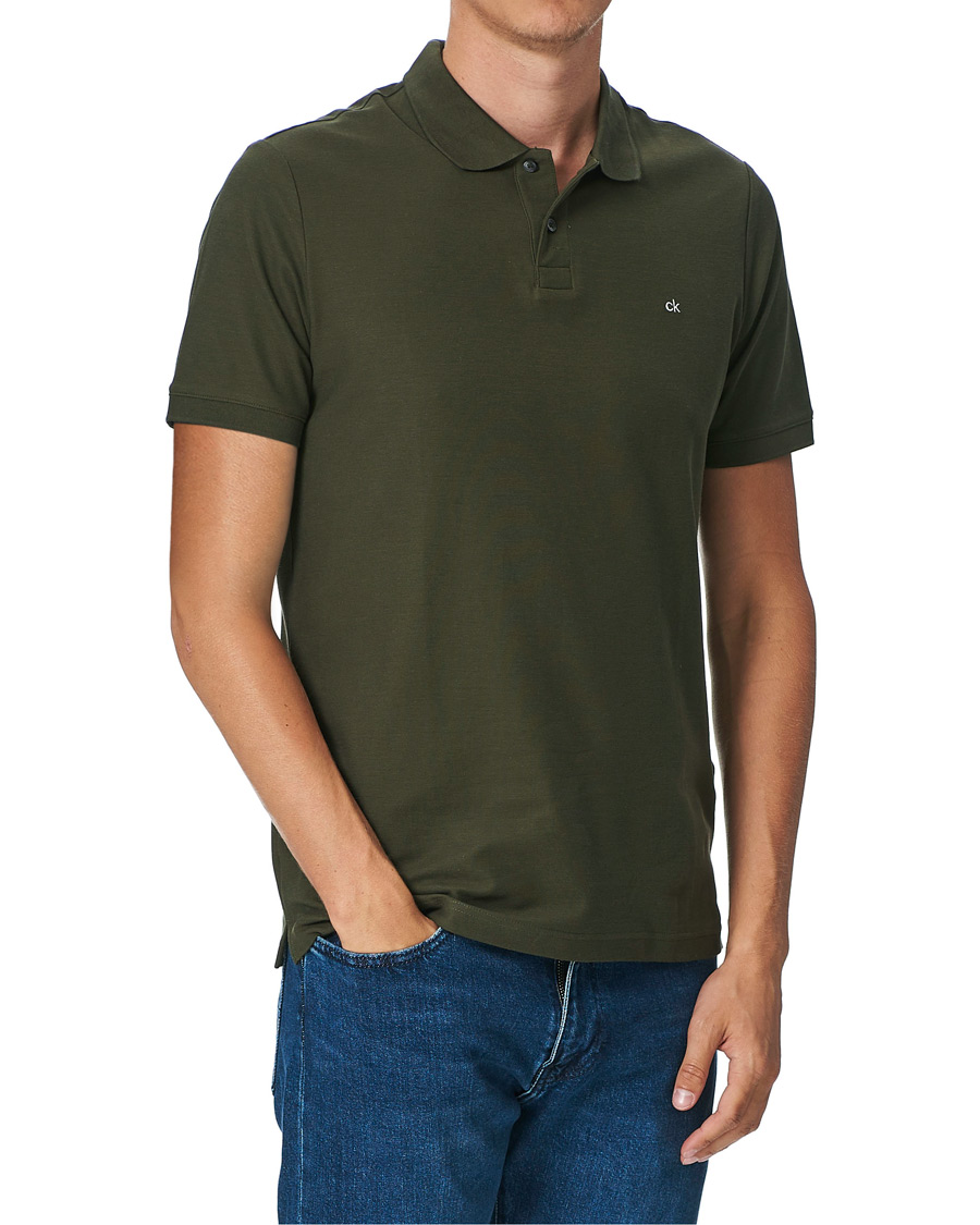 Herr | Pikéer | Calvin Klein | Slim Fit Refined Polo Dark Olive
