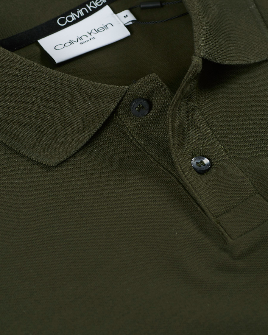 Herr | Pikéer | Calvin Klein | Slim Fit Refined Polo Dark Olive