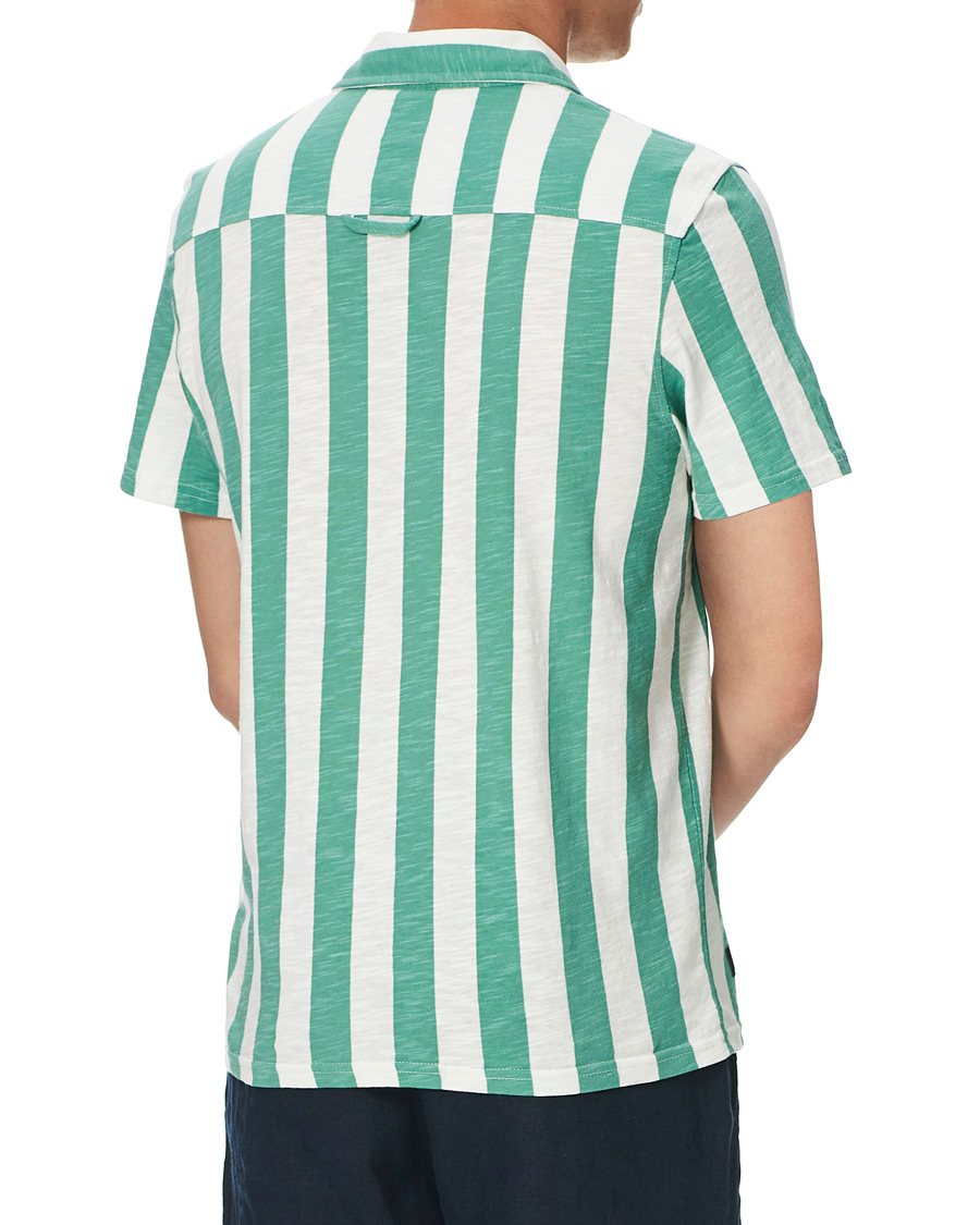 Herr | Pikéer | Morris | Keeton Stripe Piqué Shirt Green/White