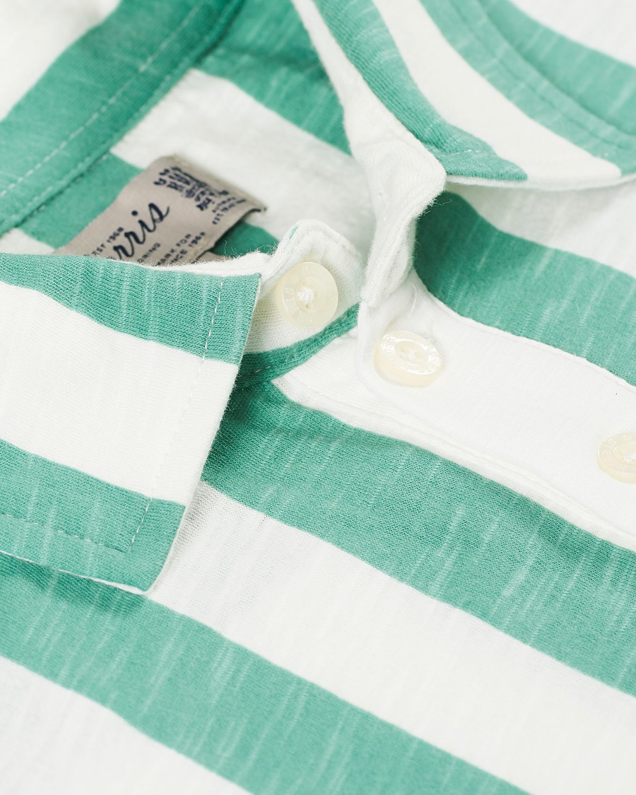 Herr | Pikéer | Morris | Keeton Stripe Piqué Shirt Green/White