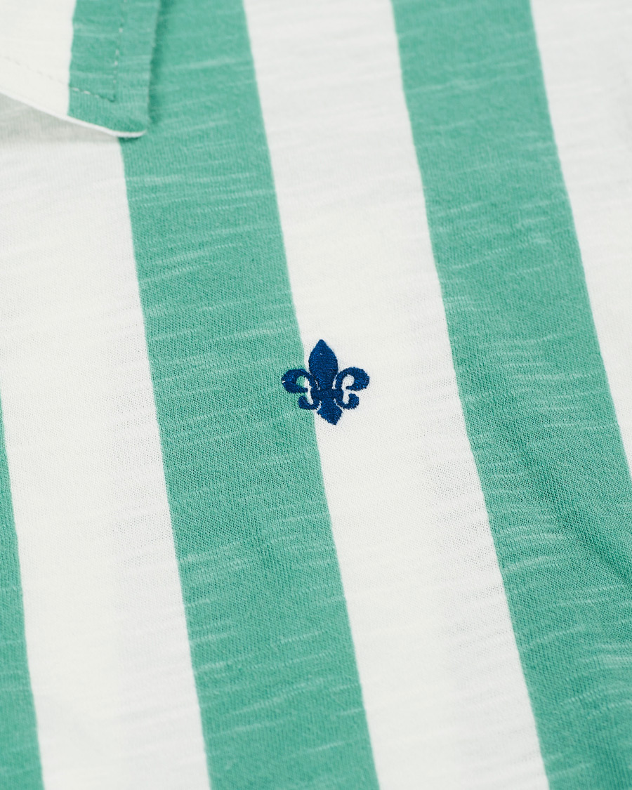 Herr | Pikéer | Morris | Keeton Stripe Piqué Shirt Green/White