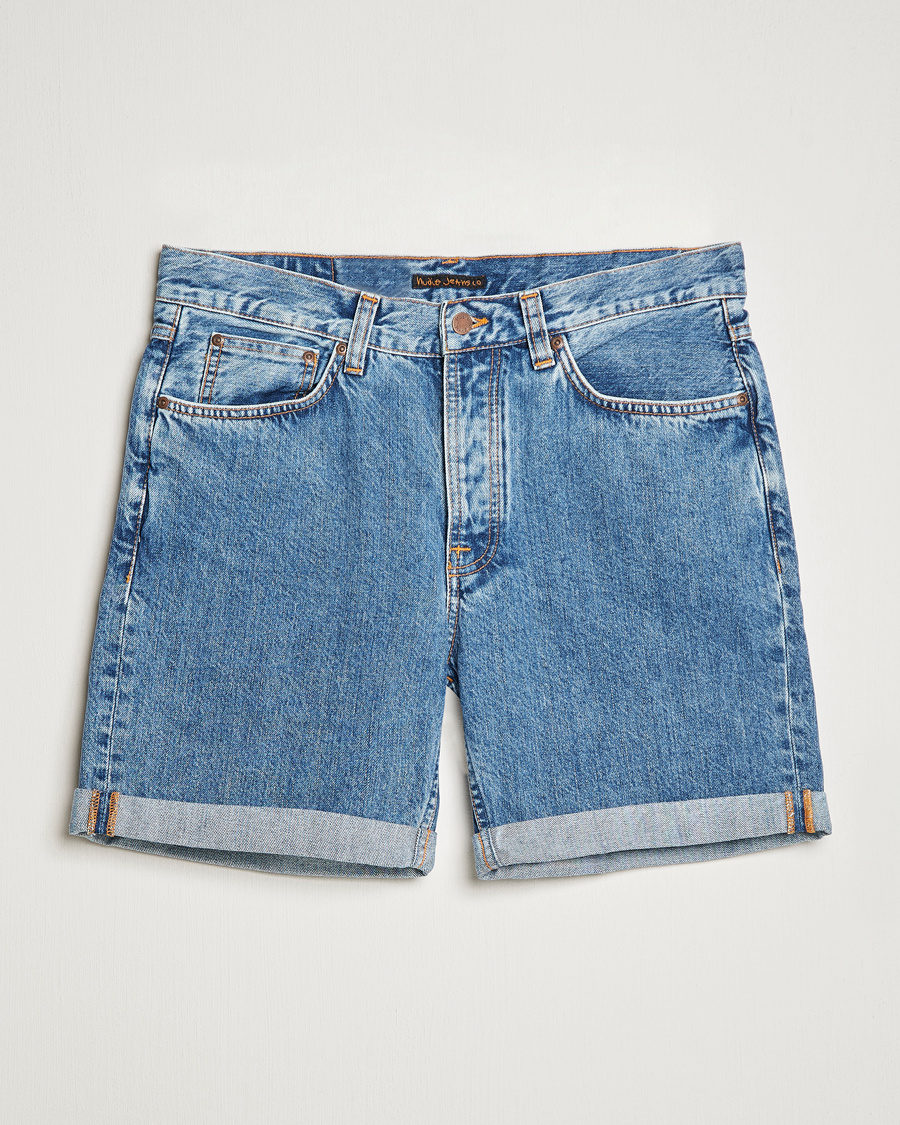 Herr | Jeansshorts | Nudie Jeans | Josh Stretch Denim Shorts Friendly Blue