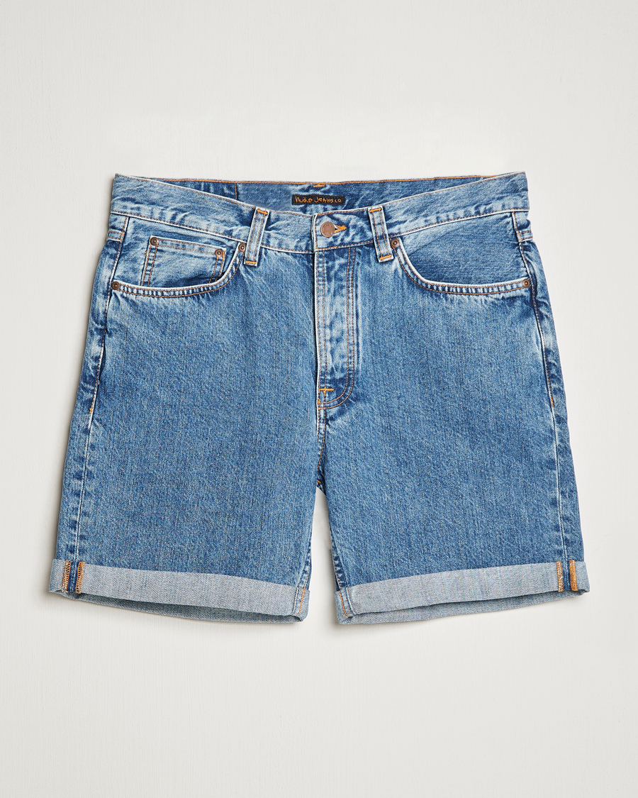 Herr | Shorts | Nudie Jeans | Josh Stretch Denim Shorts Friendly Blue