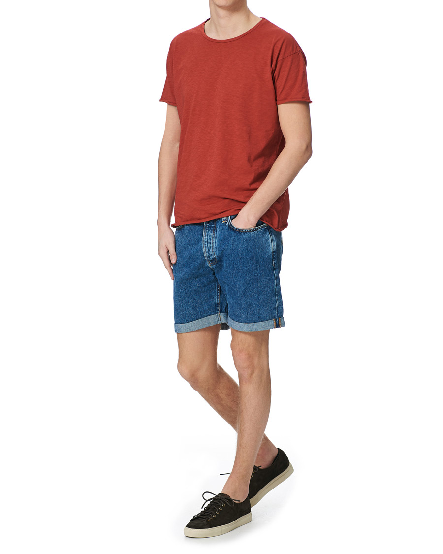 Herr | T-Shirts | Nudie Jeans | Roger Slub Crew Neck Tee Poppy Red