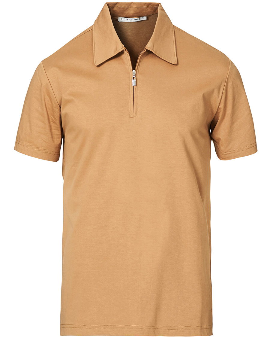 Herr | Pikéer | Tiger of Sweden | Laron Half Zip Polo Brown