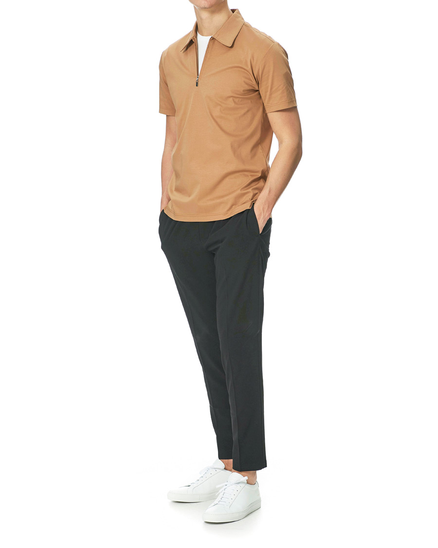 Herr | Pikéer | Tiger of Sweden | Laron Half Zip Polo Brown