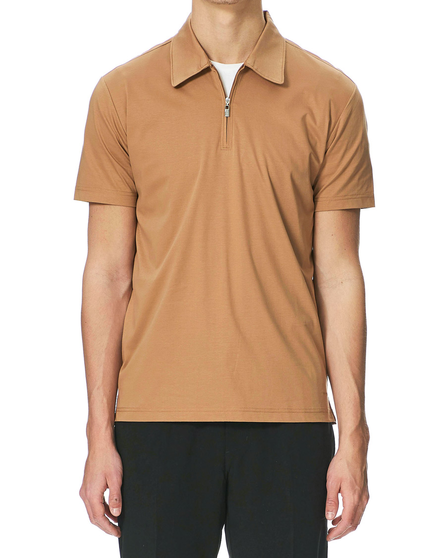 Herr | Pikéer | Tiger of Sweden | Laron Half Zip Polo Brown