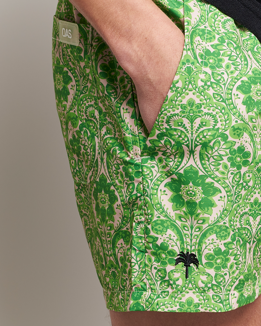 Herr | Badbyxor | OAS | Printed Swim Shorts Greenie