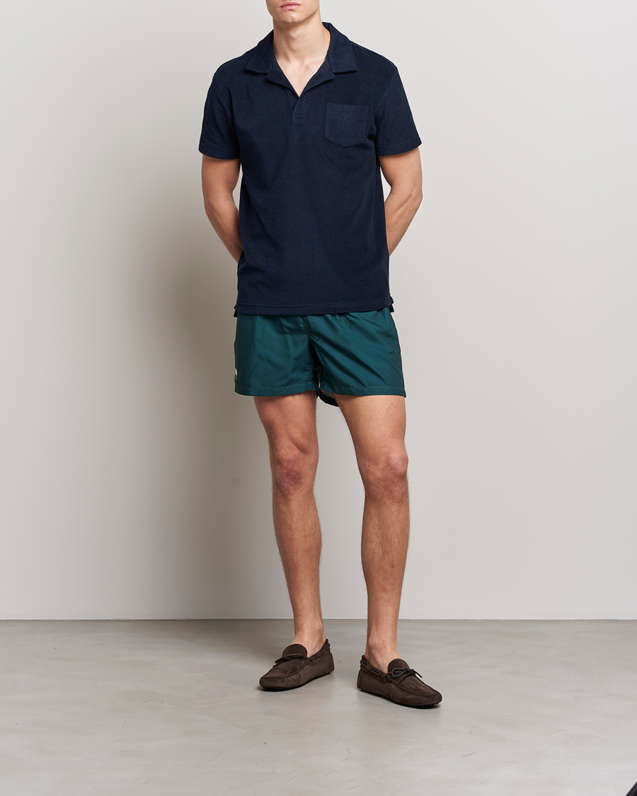 Herr | Badbyxor | OAS | Plain Swimshorts Dark Green