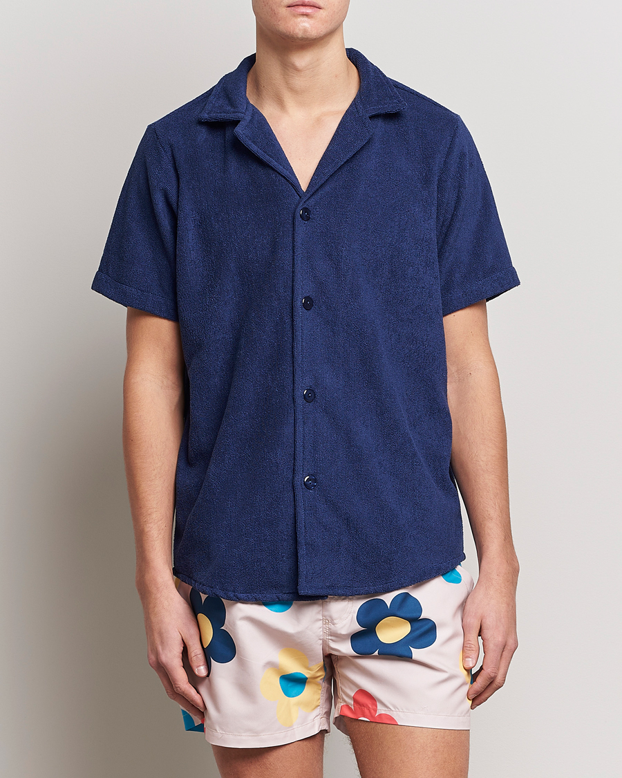 Herr | OAS | OAS | Terry Cuba Short Sleeve Shirt Navy