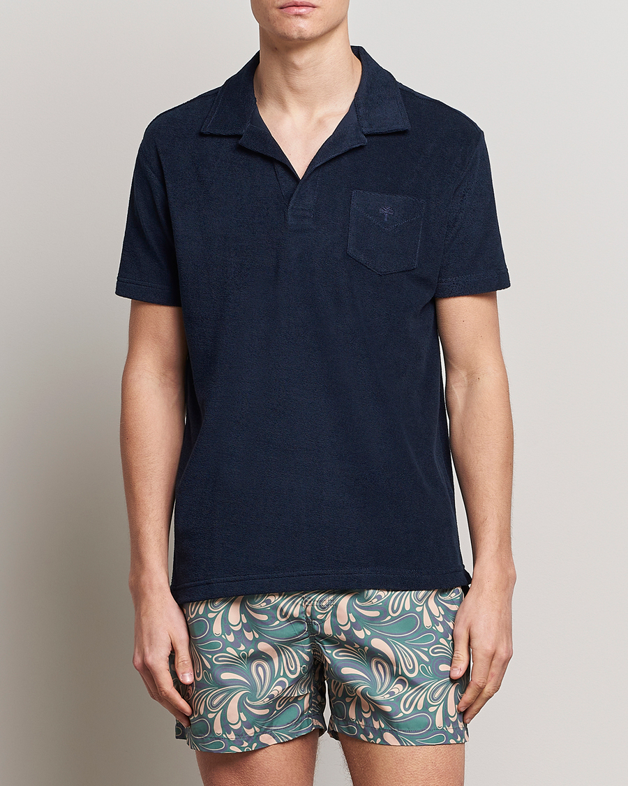 Herr | Terry | OAS | Short Sleeve Terry Polo Navy