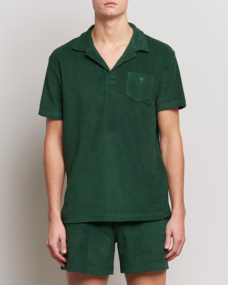 Herr | OAS | OAS | Short Sleeve Terry Polo Dark Green