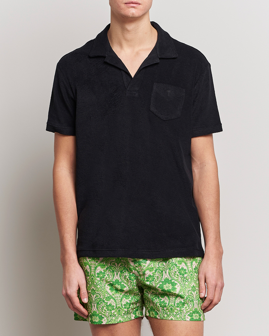 Herr | Kortärmade pikéer | OAS | Short Sleeve Terry Polo Black