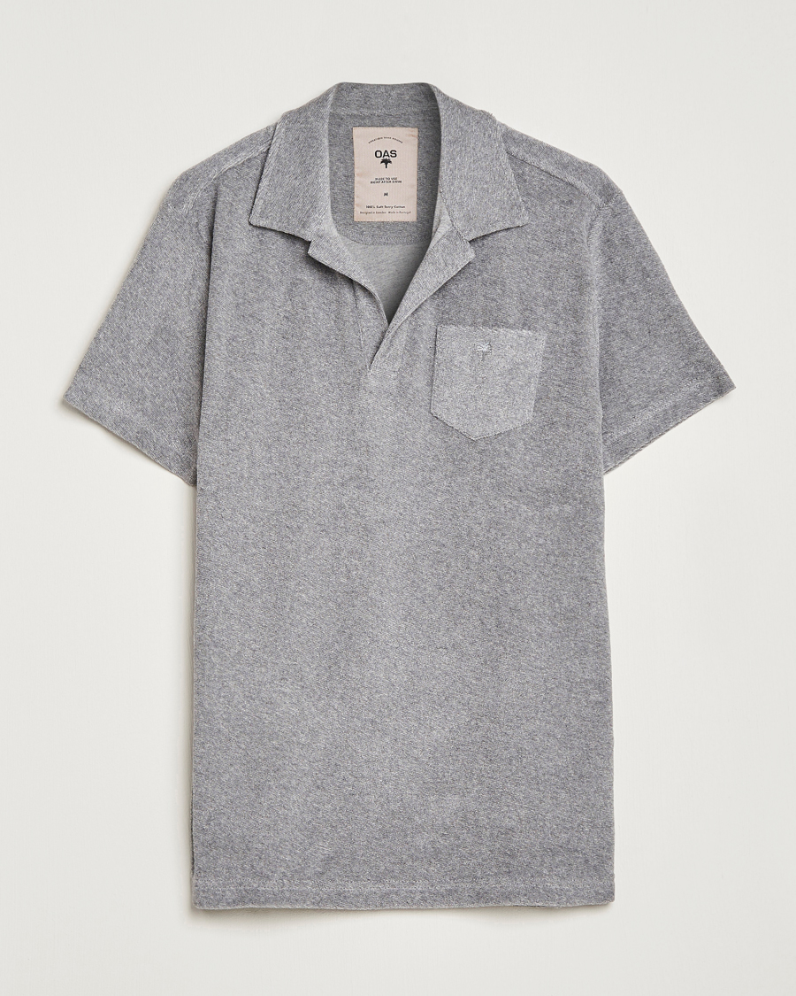 Herr | Pikéer | OAS | Short Sleeve Terry Polo Grey Melange