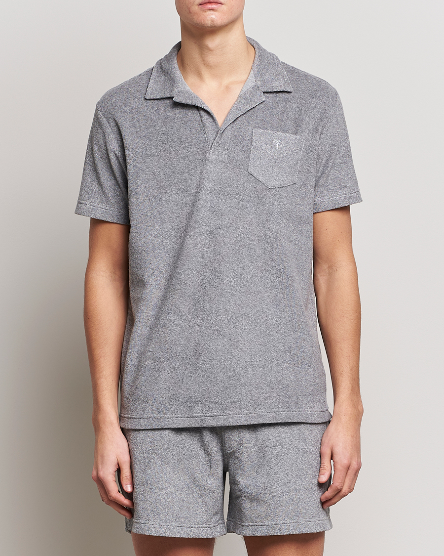 Herr | OAS | OAS | Short Sleeve Terry Polo Grey Melange