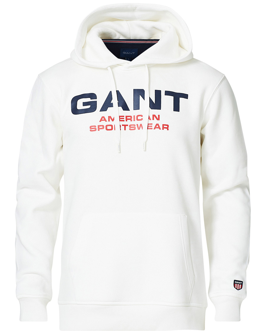 Herr | Tröjor | GANT | Retro Shield Hoodie Eggshell
