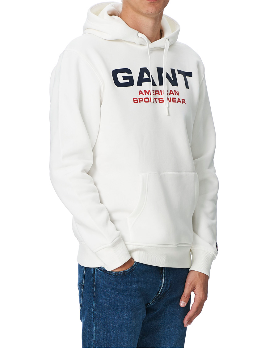 Herr | Tröjor | GANT | Retro Shield Hoodie Eggshell