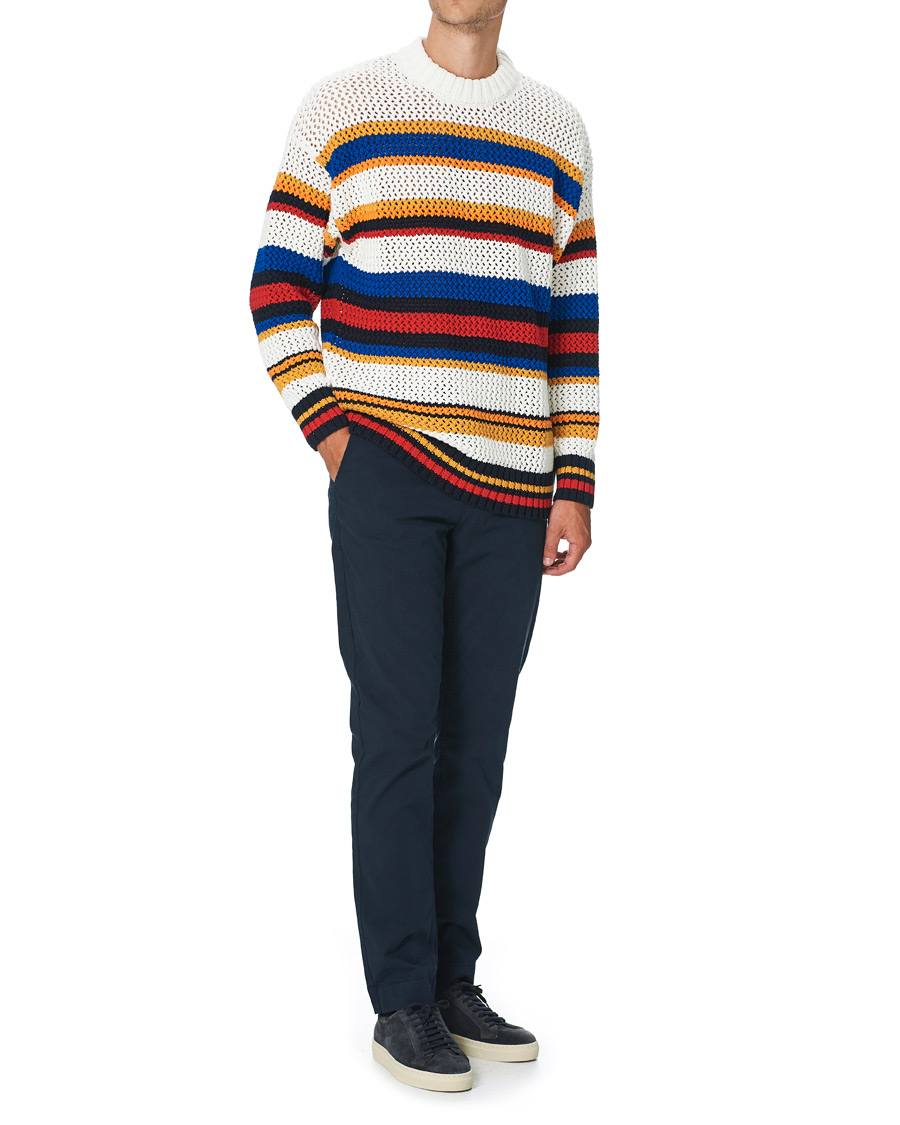 Herr | Tröjor | GANT | Open Knit Stripe Crew Neck Multi