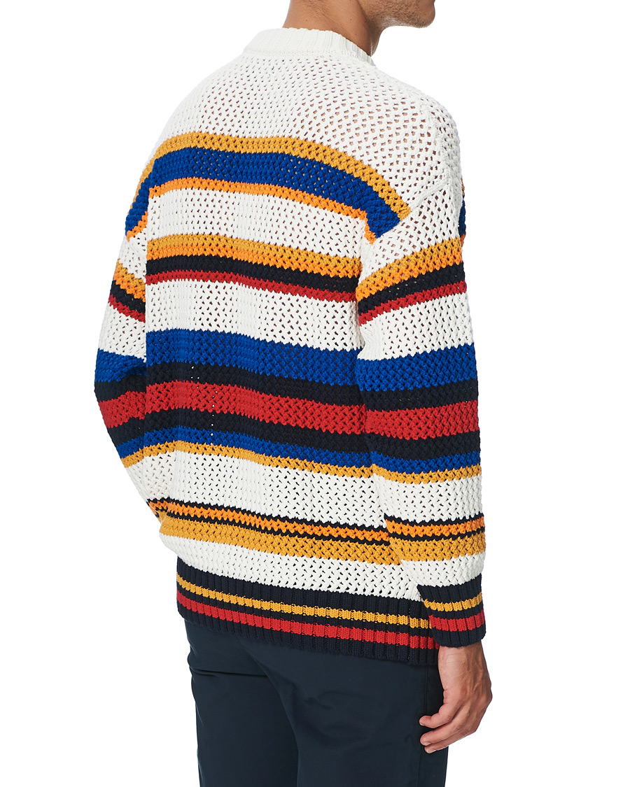 Herr | Tröjor | GANT | Open Knit Stripe Crew Neck Multi
