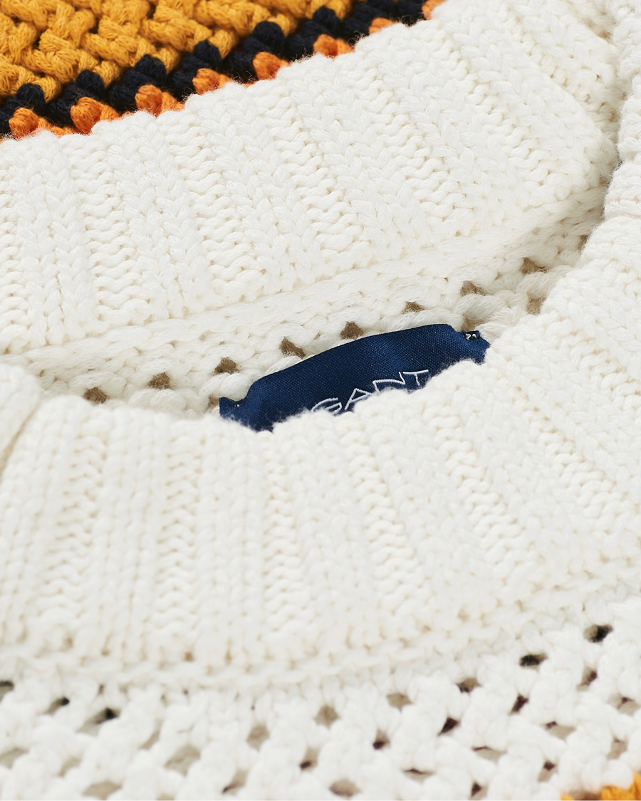 Herr | Tröjor | GANT | Open Knit Stripe Crew Neck Multi