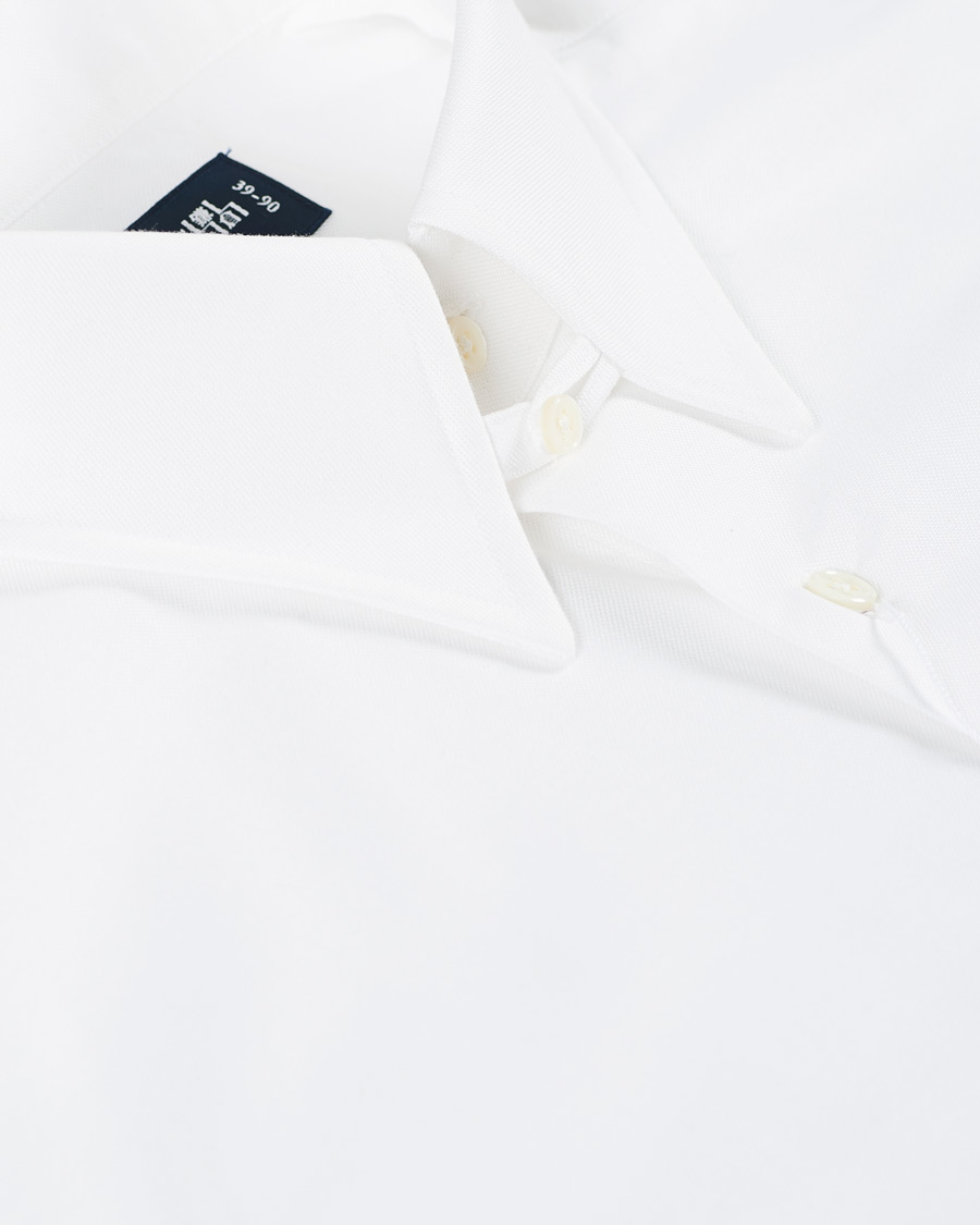 Herr | Skjortor | Kamakura Shirts | Slim Fit Oxford Tab Collar Shirt White 43 - XL