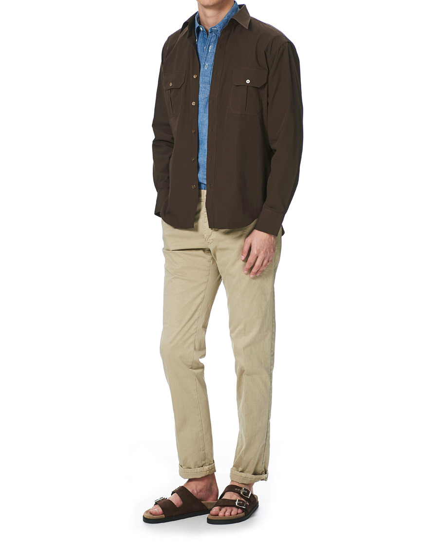 Herr | Skjortor | Kamakura Shirts | Double Pocket Overshirt Brown