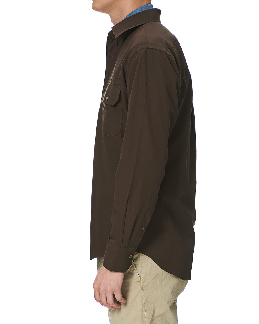 Herr | Skjortor | Kamakura Shirts | Double Pocket Overshirt Brown