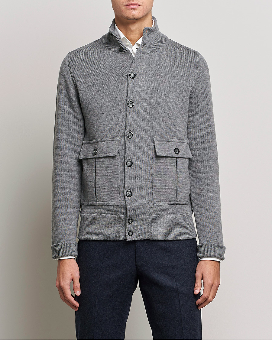 Herr | Italian Department | Valstar | Valstarino Merino Wool Jacket Grey Melange