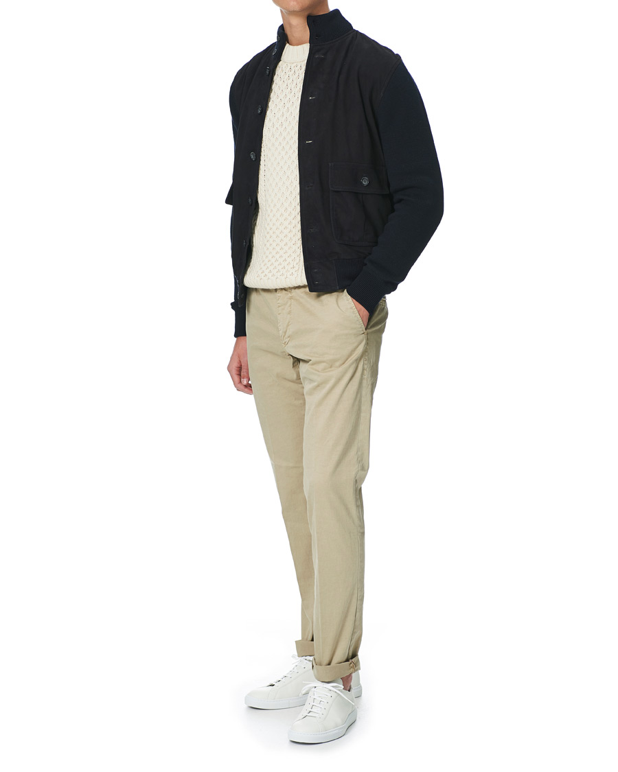 Herr | Jackor | Valstar | Valstarino Suede Combo Jacket Navy Suede