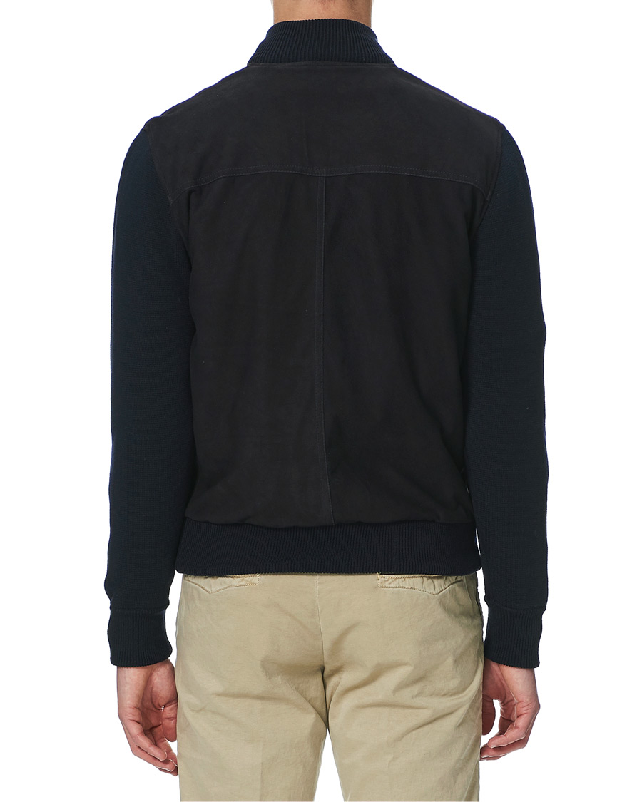 Herr | Jackor | Valstar | Valstarino Suede Combo Jacket Navy Suede