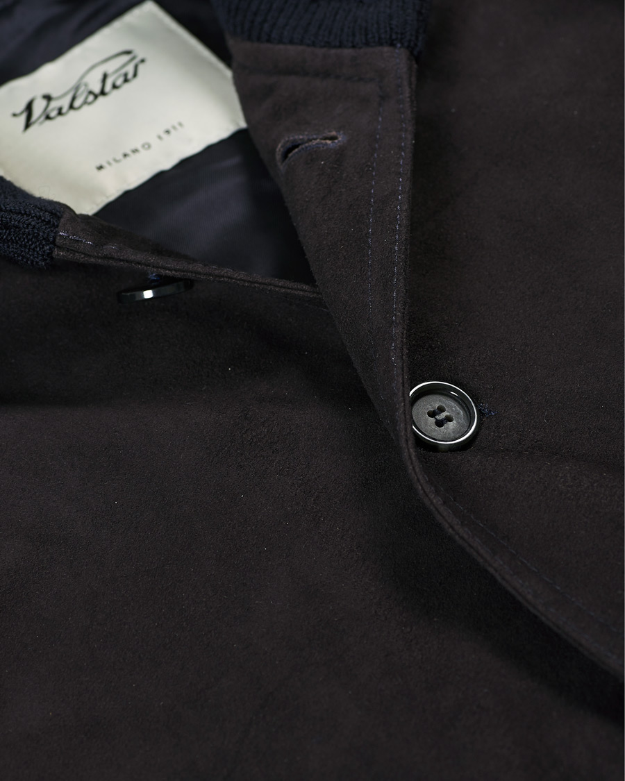Herr | Jackor | Valstar | Valstarino Suede Combo Jacket Navy Suede