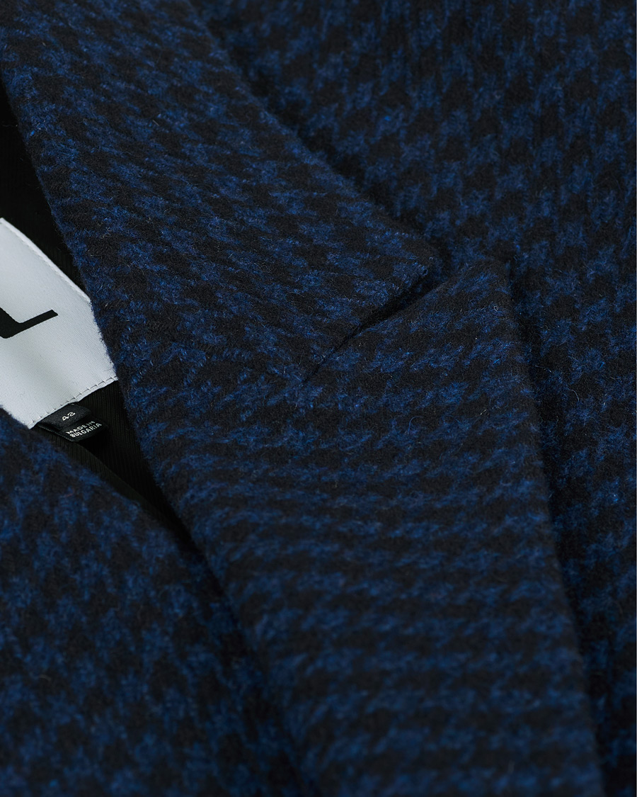 Herr | Jackor | J.Lindeberg | Willy Double Breasted Houndstooth Coat Navy