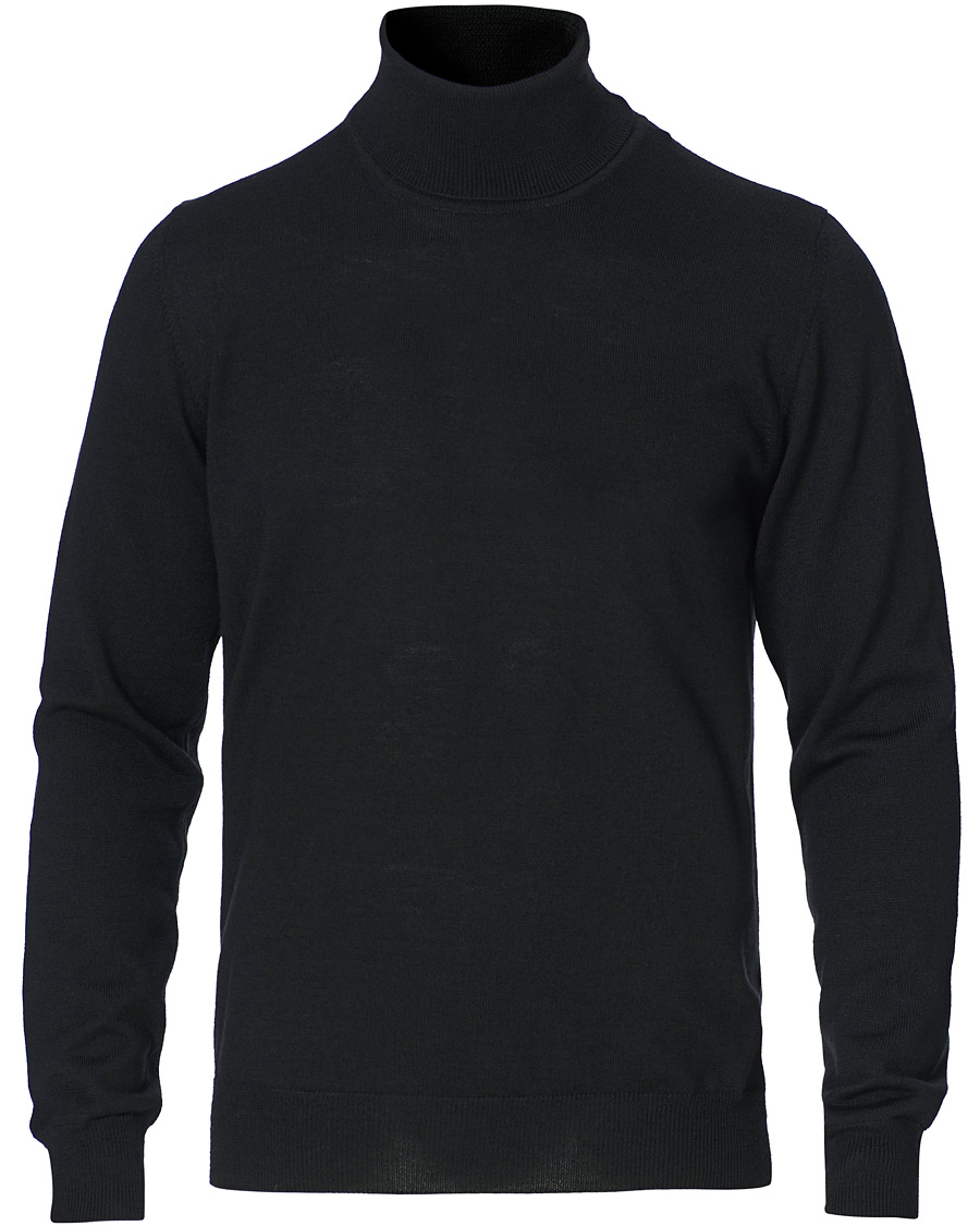 Herr | Tröjor | J.Lindeberg | Lyd True Merino Turtleneck Black